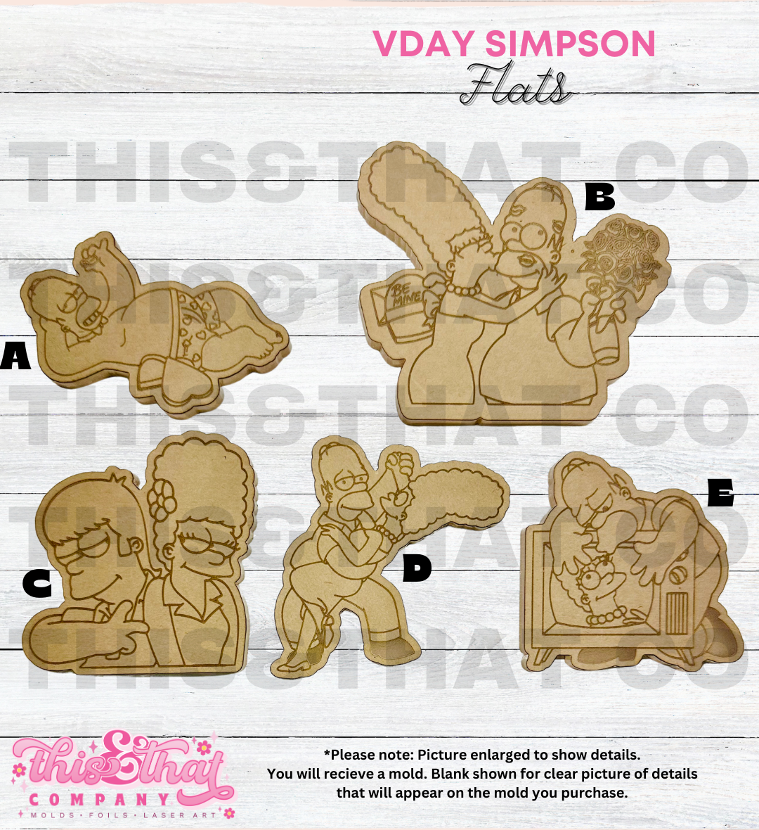 Silicone Mold For Resin | VDay Simpson Flats