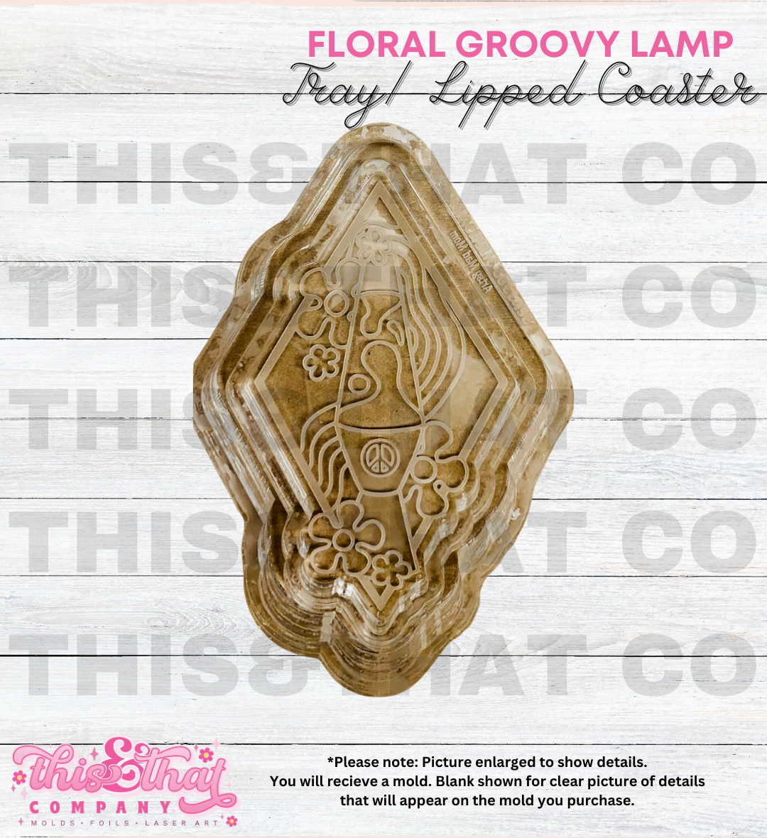 Silicone Mold For Resin |  Floral Groovy Lamp Tray/ Lipped Coaster