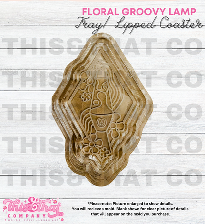 Silicone Mold For Resin |  Floral Groovy Lamp Tray/ Lipped Coaster
