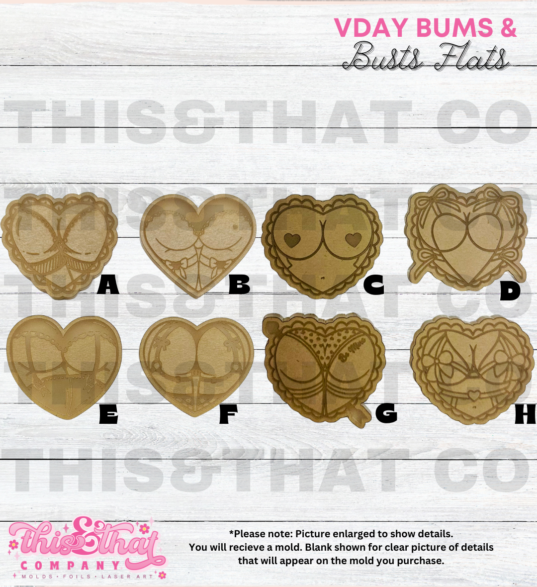 Silicone Mold For Resin |  VDay Heart Shaped Bums & Busts