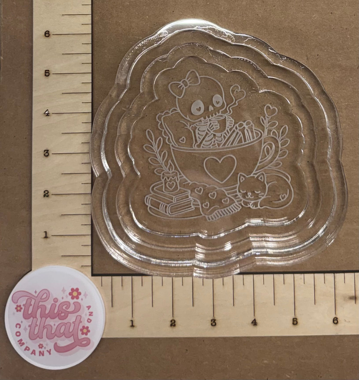 Silicone Mold for Resin | Halloween Bookish Skelly Lipped Coaster/ Tray