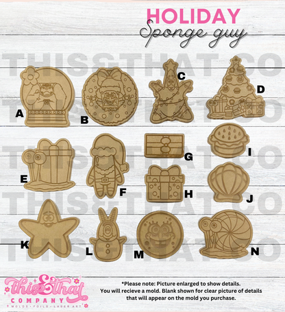 Silicone Mold | Christmas Sponge Guy
