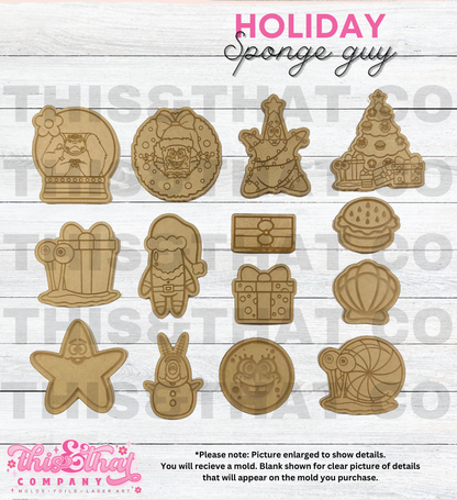 Silicone Mold | Christmas Sponge Guy
