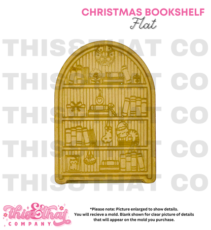 Silicone Mold For Resin |  Christmas Bookshelf Flat