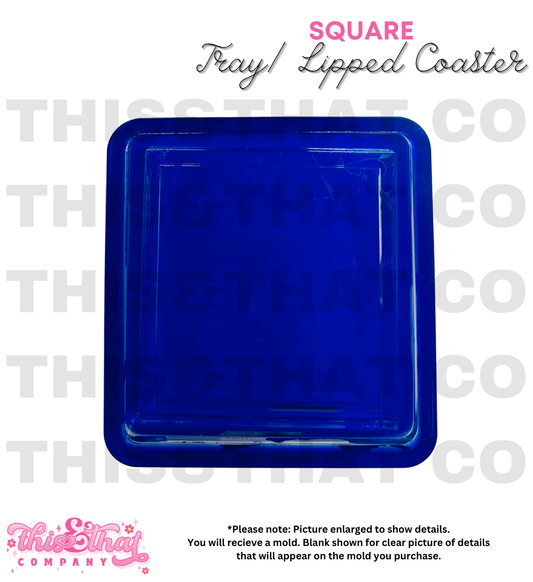 Silicone Mold For Resin |  Square Tray / Lipped Coaster