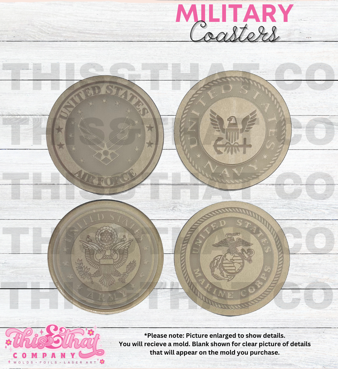 Silicone Mold For Resin | Military Branches Cup Coaster