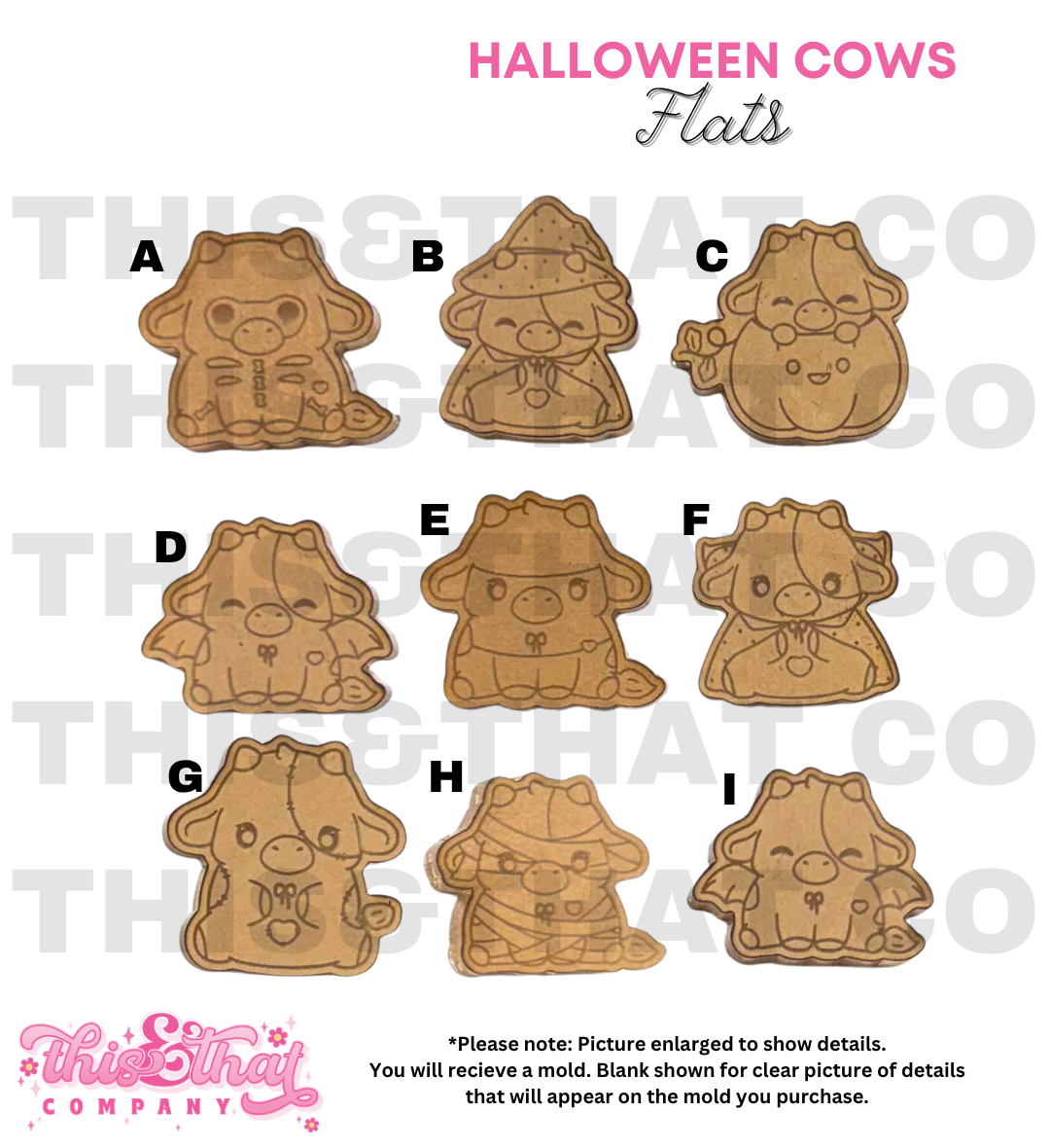 Silicone Mold for Resin | Halloween Cow Flats