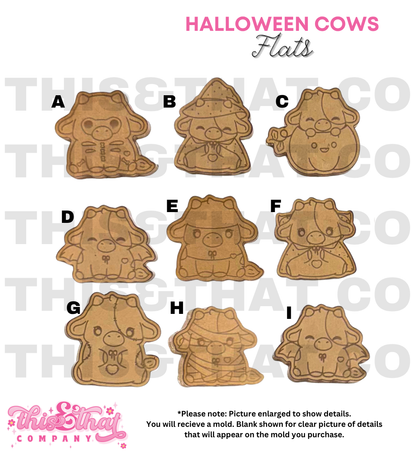 Silicone Mold for Resin | Halloween Cow Flats