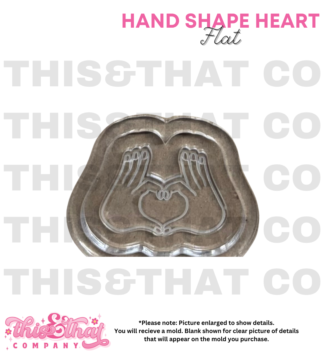 Silicone Mold For Resin | Hand Shape Heart Flat