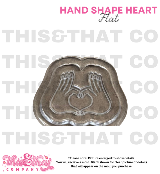 Silicone Mold For Resin | Hand Shape Heart Flat