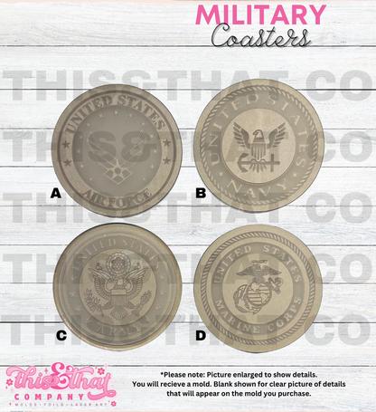 Silicone Mold For Resin | Military Branches Cup Coaster