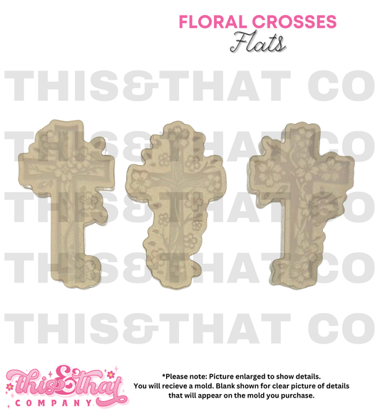 Silicone Mold For Resin | Floral Cross Flats