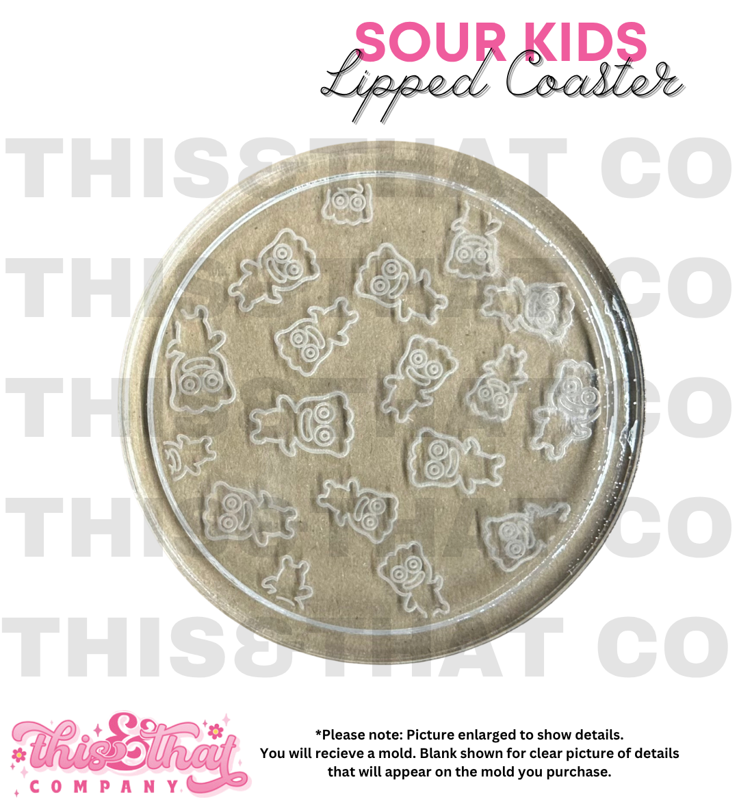 Silicone Mold For Resin | Sour Kids Lipped Etched Coaster