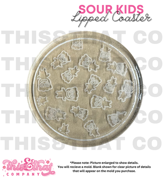 Silicone Mold For Resin | Sour Kids Lipped Etched Coaster