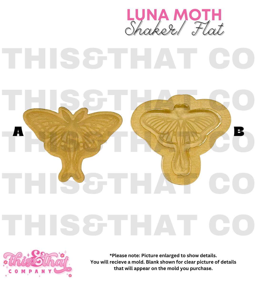 Silicone Mold for Resin | Luna Moth Flat / Shaker