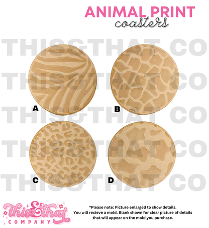 Silicone Mold For Resin | Animal Print Cup Coaster Mold