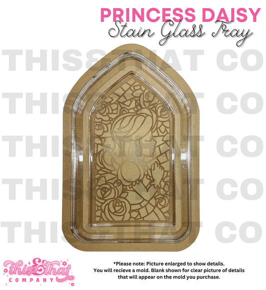 Silicone Mold For Resin | Princess Stained Glass Tray/ Lipped Coaster
