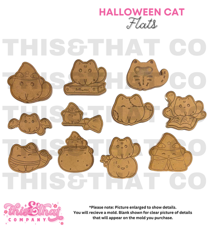 Silicone Mold for Resin | Halloween Cat Flats