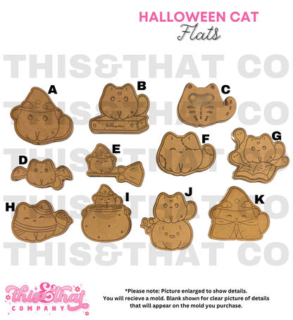 Silicone Mold for Resin | Halloween Cat Flats