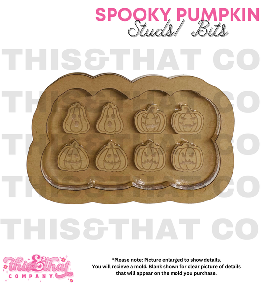 Silicone Mold For Resin | Spooky Pumpkins Studs/Bits