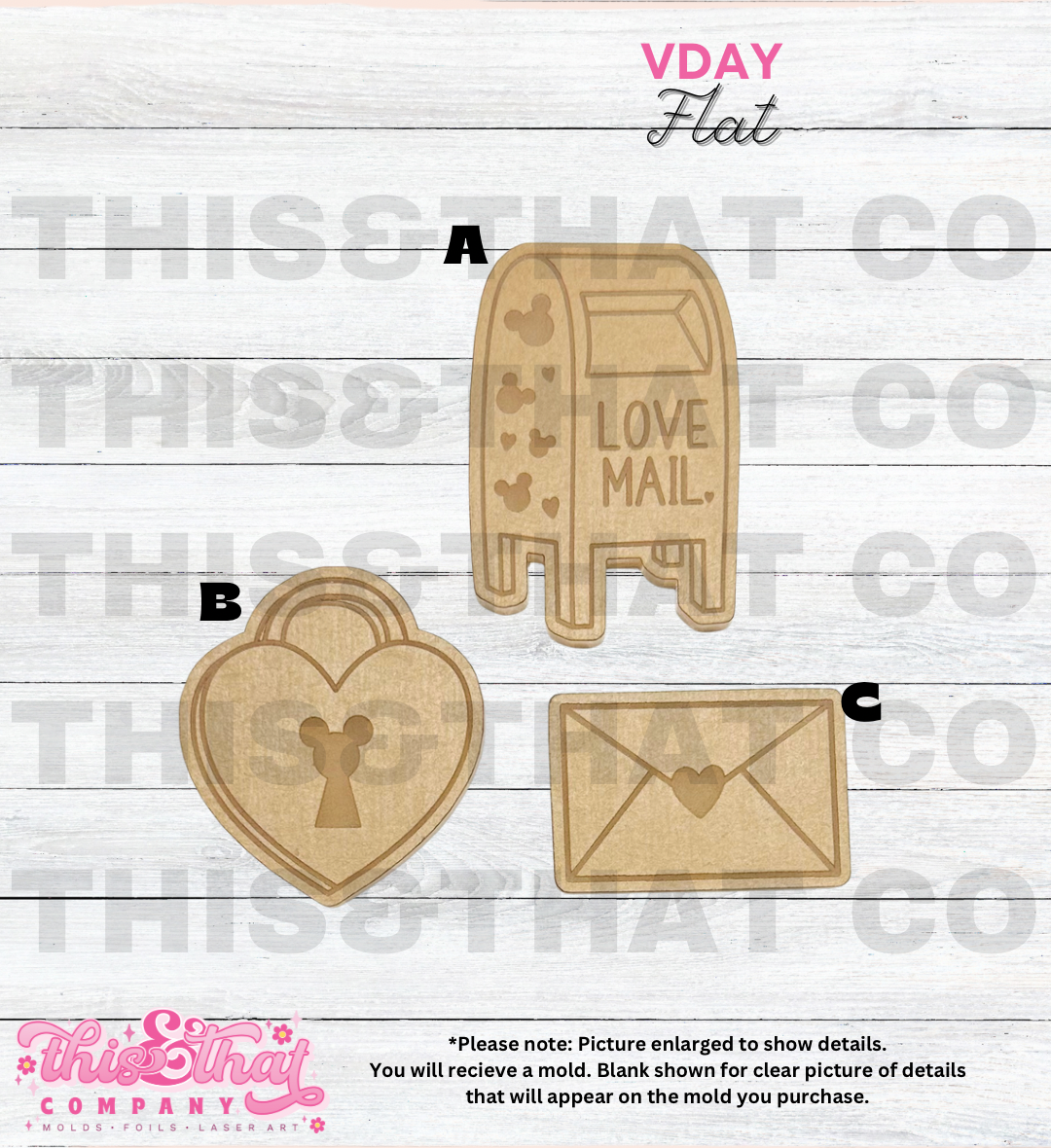 Silicone Mold For Resin | VDay Flats