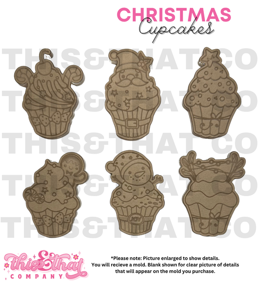 Silicone Mold For Resin | Christmas Cupcakes