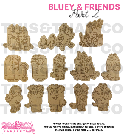 Silicone Mold For Resin | Blue Dog & Friends Mold