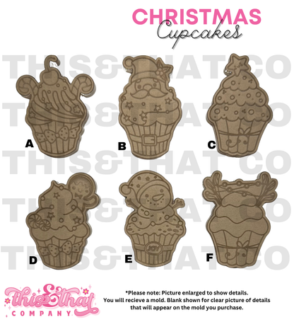 Silicone Mold For Resin | Christmas Cupcakes