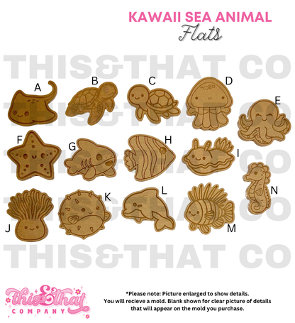 Silicone Mold for Resin | Kawaii Sea Animal Flats