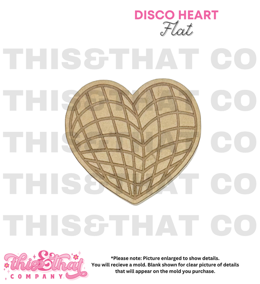 Silicone Mold For Resin | Disco Heart Flat