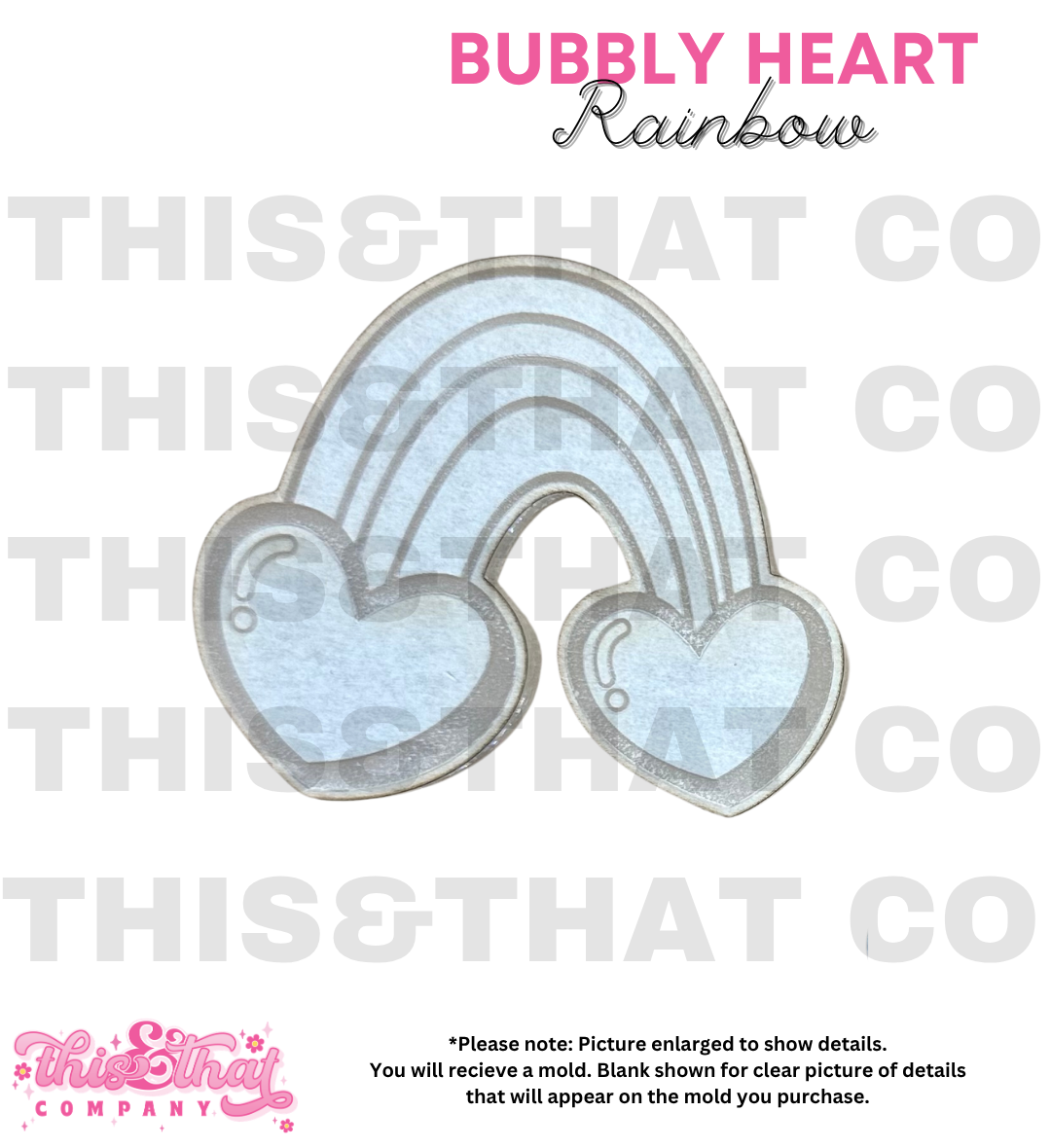 Silicone Mold for Resin | Rainbow Heart Flat