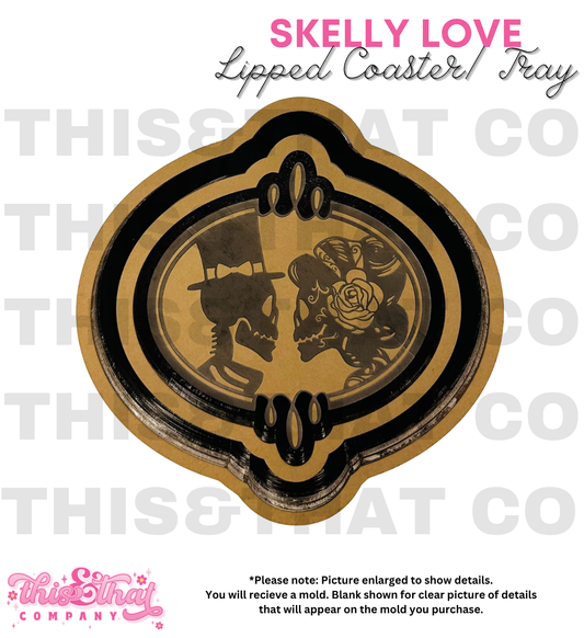 Silicone Mold For Resin | 'Skelly Love' Lipped Coaster/Tray