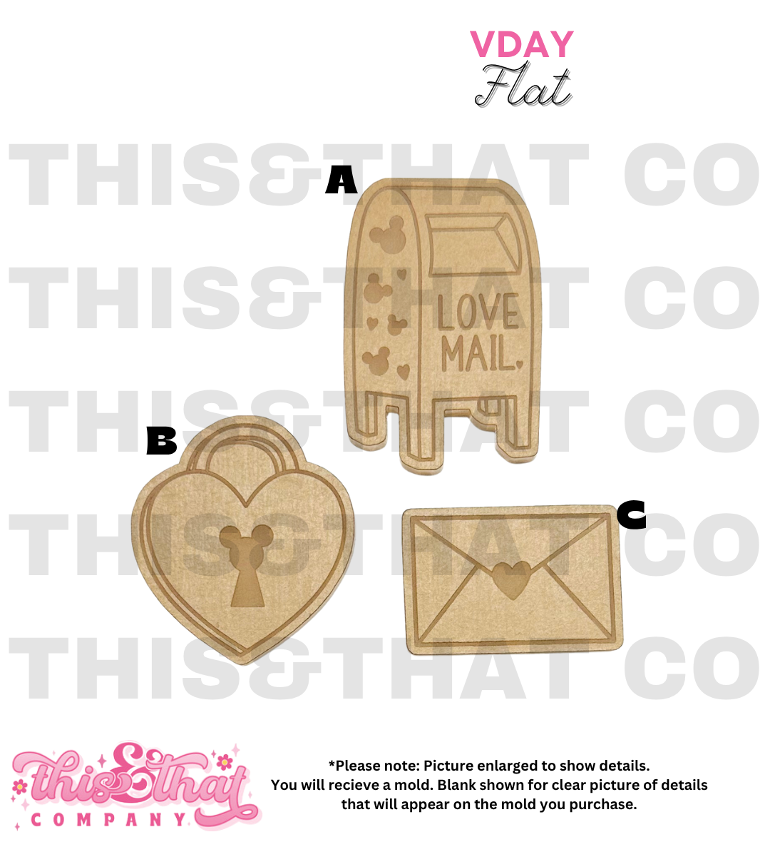 Silicone Mold For Resin | VDay Flats