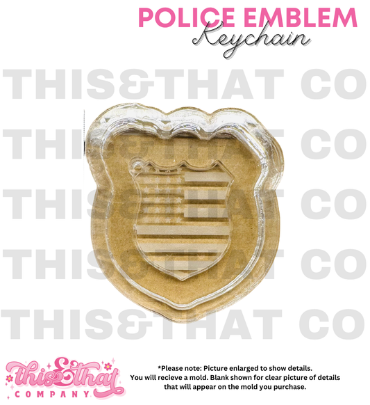 Silicone Mold For Resin | Police Department Keychain with Hole