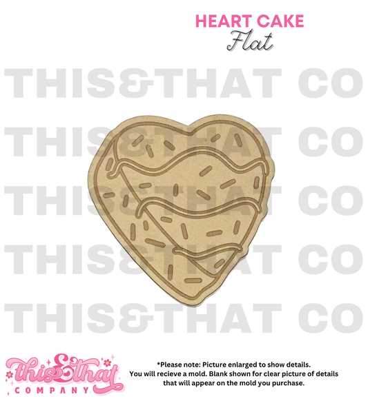 Silicone Mold For Resin | Heart Cake Flat