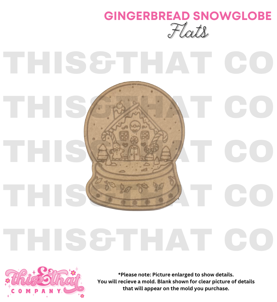 Silicone Mold for Resin | Gingerbread Snow Globe Flat