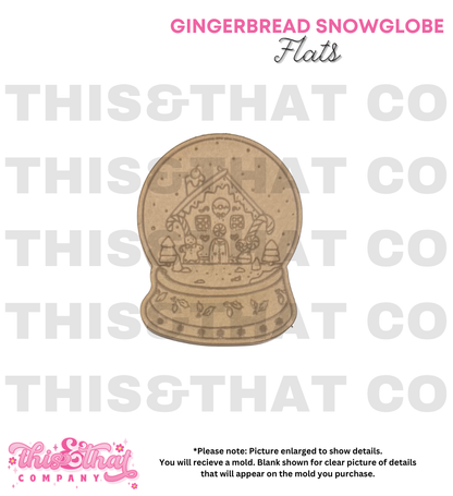 Silicone Mold for Resin | Gingerbread Snow Globe Flat