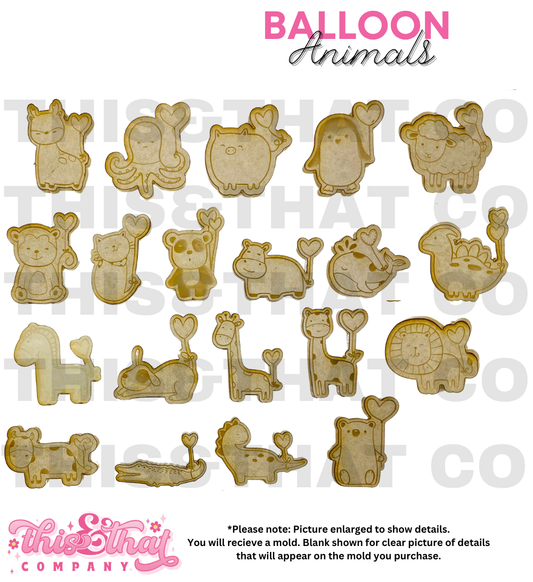 Silicone Mold For Resin | Balloon Heart Animals