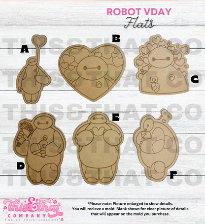 Silicone Mold For Resin | VDay Robot Flats