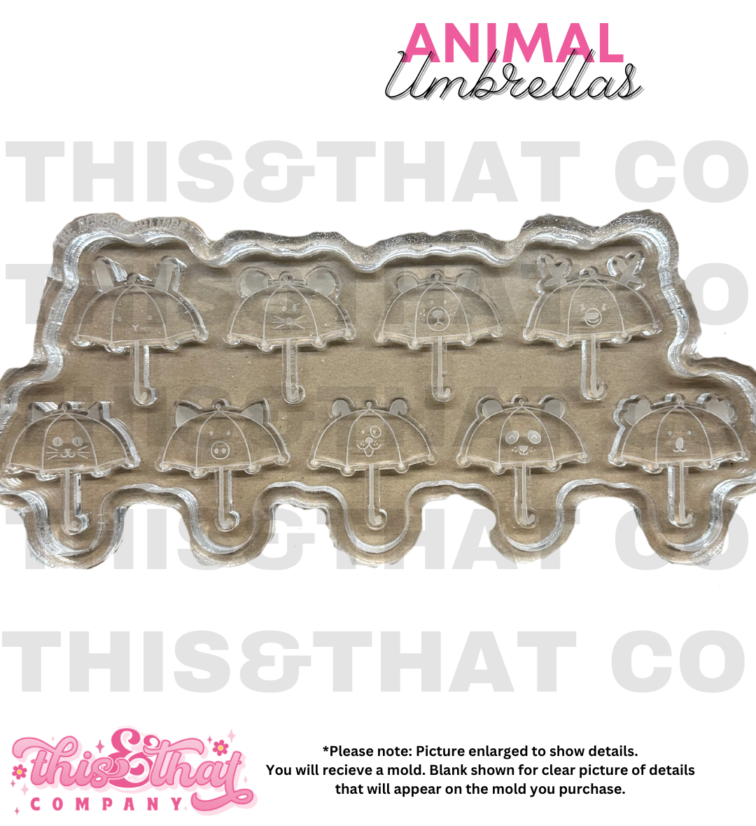Silicone Mold For Resin | Umbrella Animals Palette