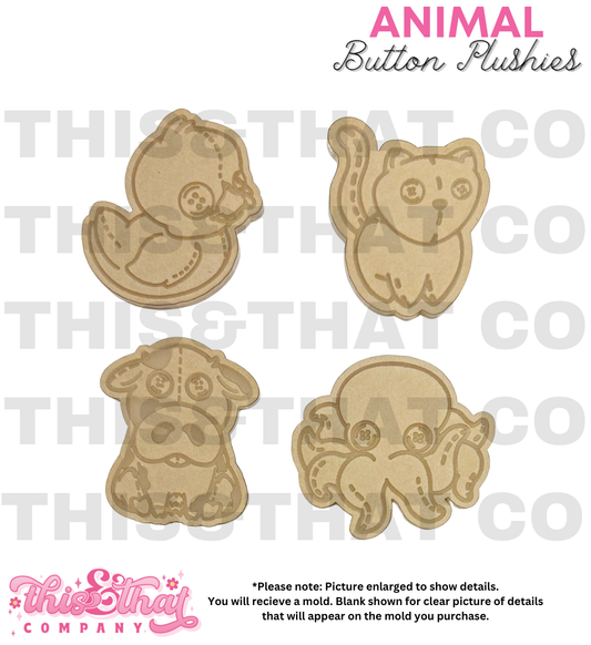 Silicone Mold For Resin | Animal Button Plushies Mold