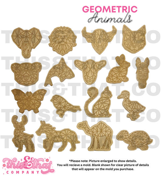 Silicone Mold For Resin | Geometric/Stained Glass Animals