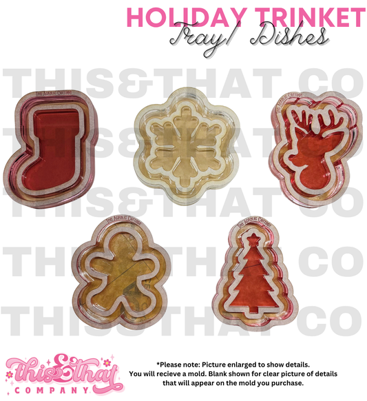 Silicone Mold For Resin | Holiday Trinket Trays/ Dishes
