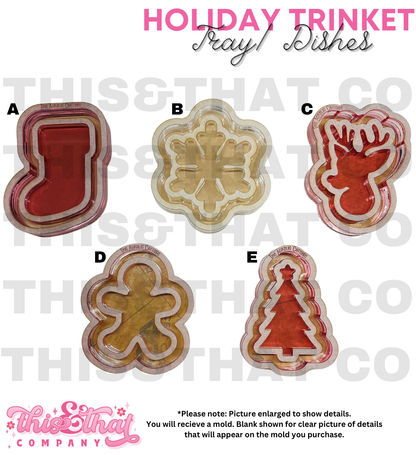 Silicone Mold For Resin | Holiday Trinket Trays/ Dishes