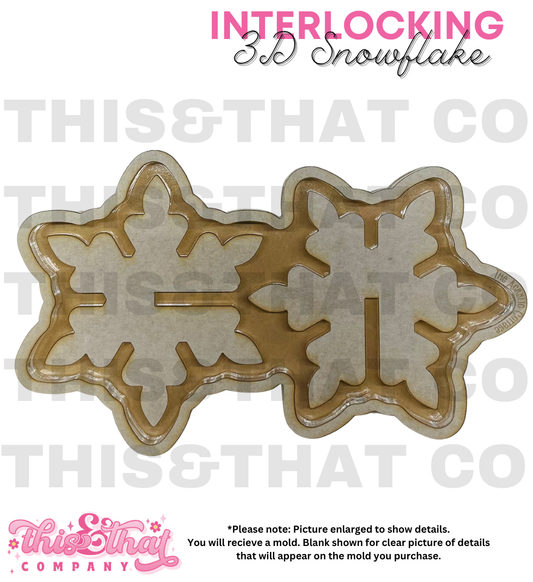 Silicone Mold For Resin | Interlocking Standing Snowflake Mold