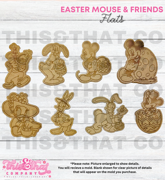 Silicone Mold For Resin | Easter Mouse & Friends Flats