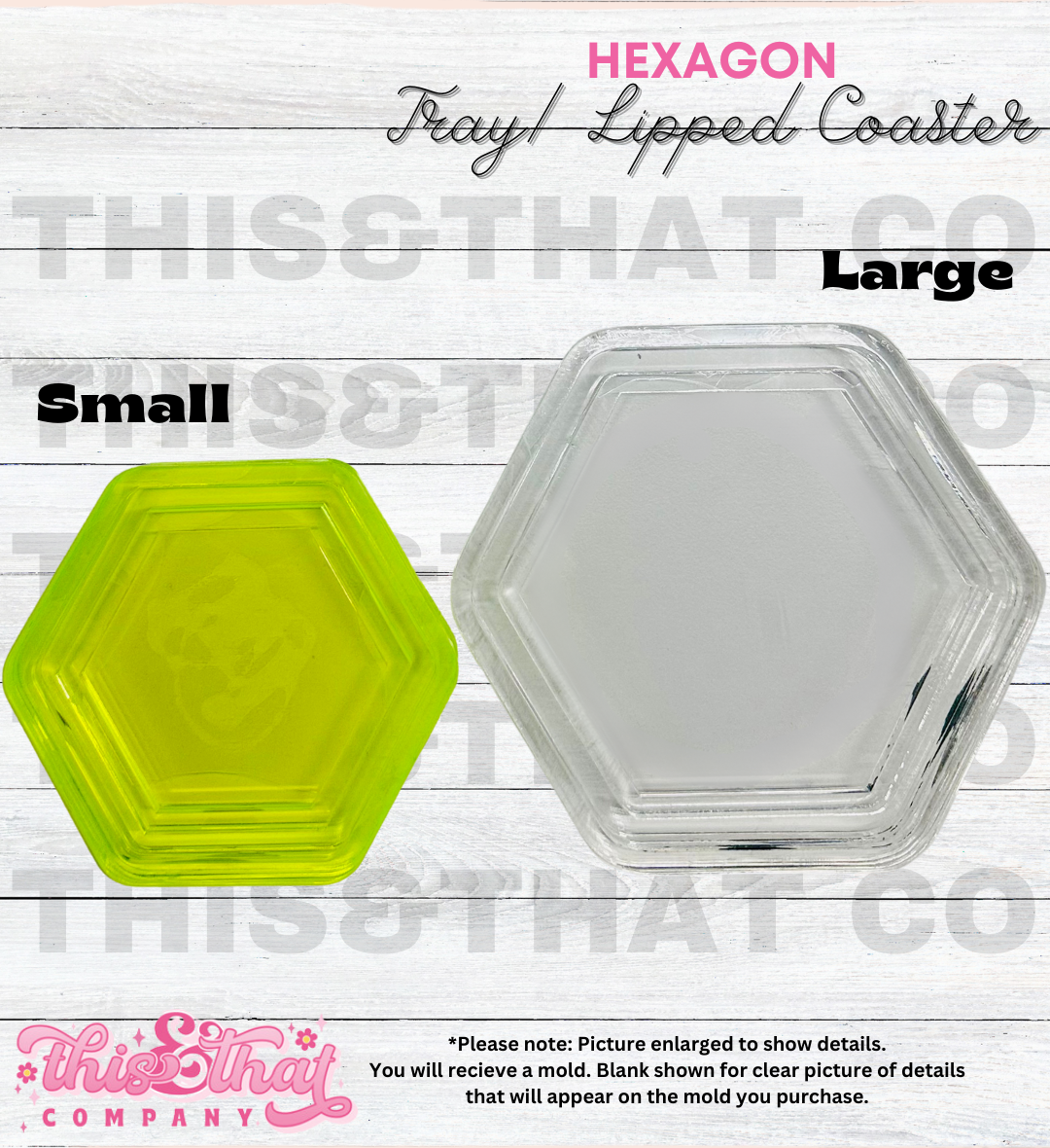 Silicone Mold For Resin |  Hexagon Tray / Lipped Coaster (2 Sizes)