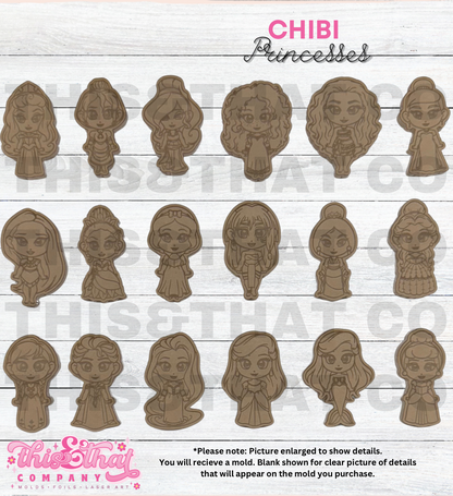 Silicone Mold For Resin | Chibi Princesses