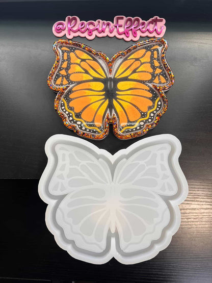 Silicone Mold For Resin |  Etched Butterfly Tray / Lipped Coaster