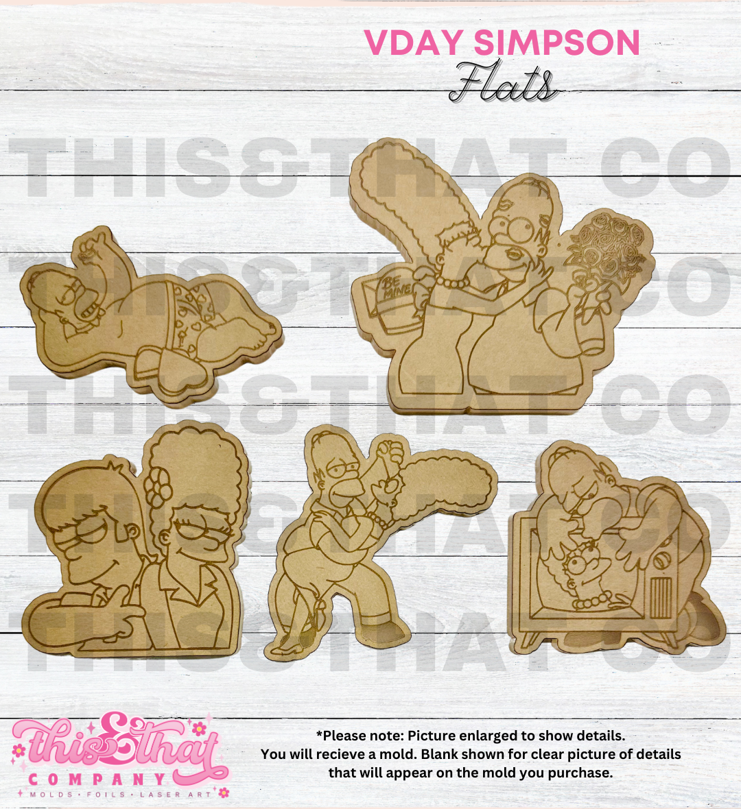 Silicone Mold For Resin | VDay Simpson Flats